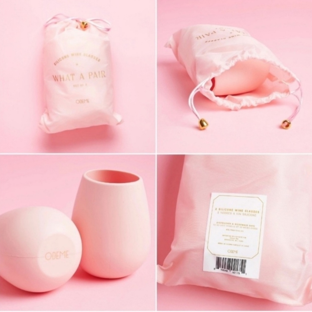 Odeme Silicone Pink Wine Glasses